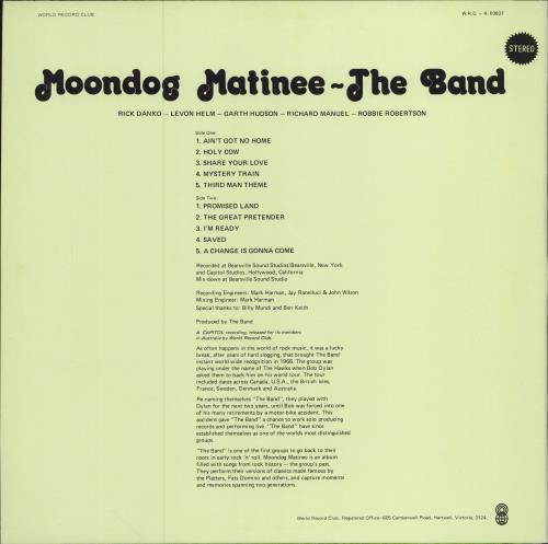 The Band Moondog Matinee vinyl LP album (LP record) Australian T-BLPMO779898
