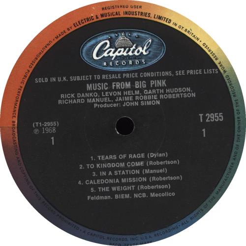 The Band Music From Big Pink - Mono - VG vinyl LP album (LP record) UK T-BLPMU698519