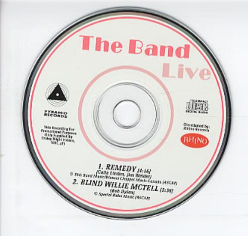 The Band Remedy - Live CD single (CD5 / 5") US T-BC5RE81547