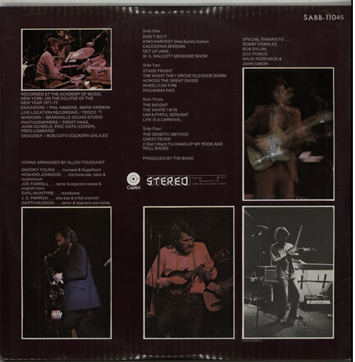 The Band Rock Of Ages - The Band In Concert 2-LP vinyl record set (Double LP Album) New Zealand T-B2LRO636268