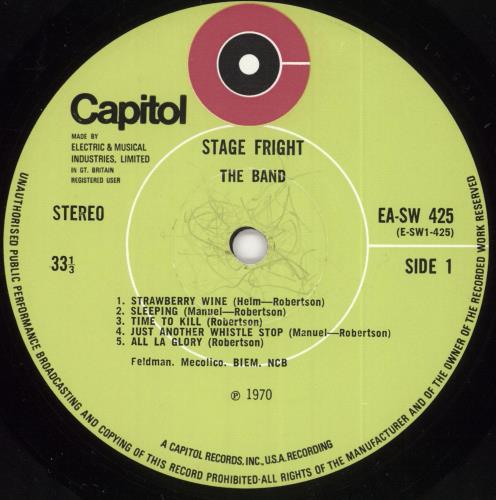 The Band Stage Fright - 1st - EX vinyl LP album (LP record) UK T-BLPST721385