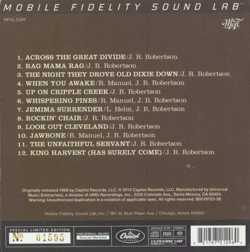 The Band The Band super audio CD SACD US T-BSATH782592