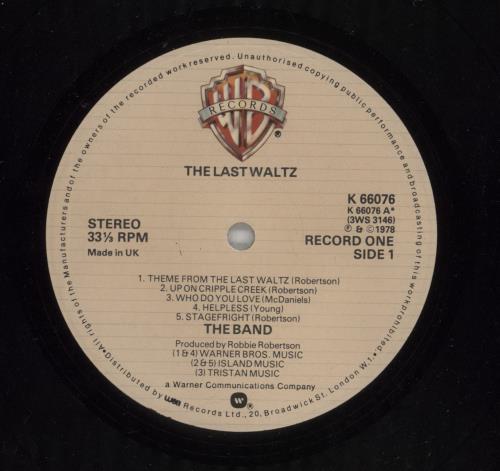 The Band The Last Waltz - 2nd - EX - Sticker 3-LP vinyl record set (Triple LP Album) UK T-B3LTH872701