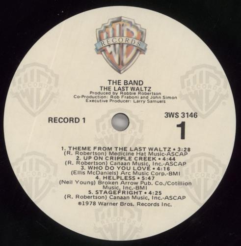 The Band The Last Waltz 3-LP vinyl record set (Triple LP Album) US T-B3LTH332812