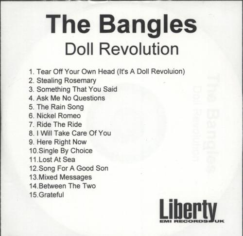The Bangles Doll Revolution CD-R acetate UK BGLCRDO698860
