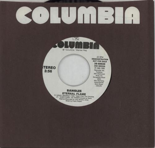 The Bangles Eternal Flame 7" vinyl single (7 inch record / 45) US BGL07ET677190