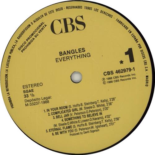 The Bangles Everything vinyl LP album (LP record) Spanish BGLLPEV676438