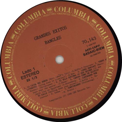 The Bangles Grandes Exitos vinyl LP album (LP record) Argentinean BGLLPGR676320