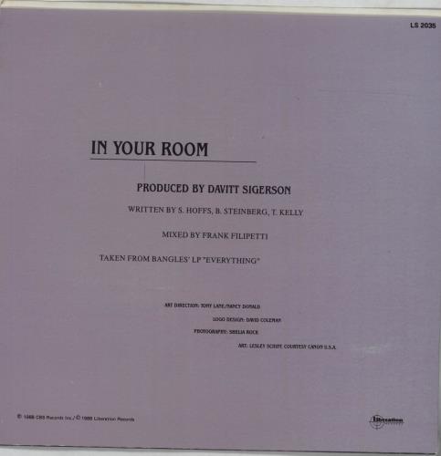 The Bangles In Your Room 7" vinyl single (7 inch record / 45) Australian BGL07IN677389