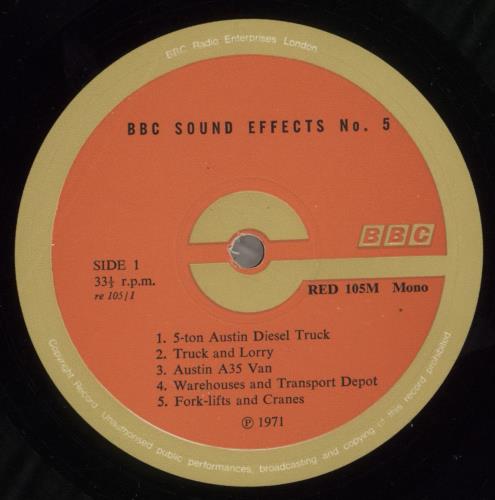 The BBC Radiophonic Workshop Sound Effects No. 5 vinyl LP album (LP record) UK RW0LPSO685230