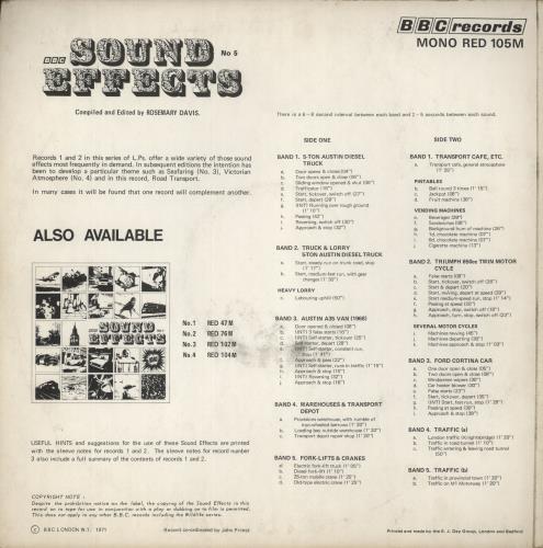 The BBC Radiophonic Workshop Sound Effects No. 5 vinyl LP album (LP record) UK RW0LPSO685230
