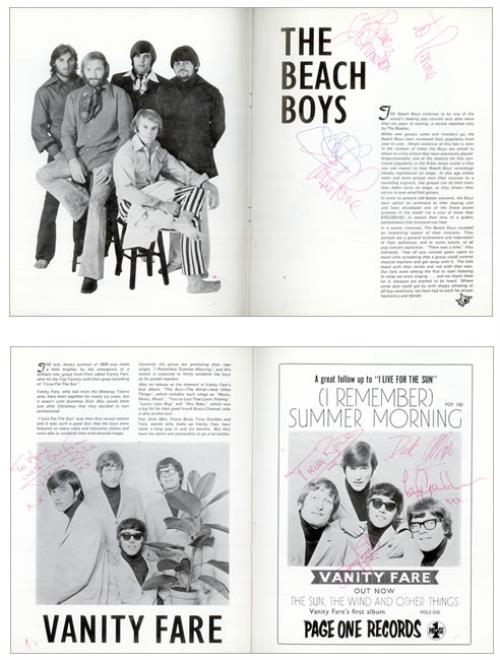 The Beach Boys 1968 UK Tour Programme - Autographed tour programme UK BBOTRUK501450