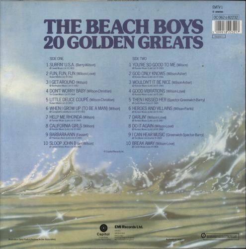The Beach Boys 20 Golden Greats - Barcoded vinyl LP album (LP record) UK BBOLPGO541751