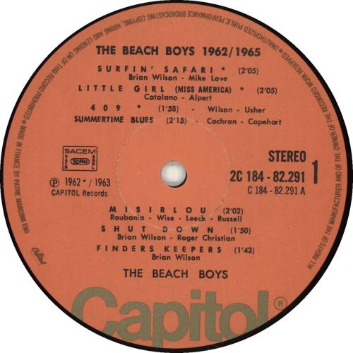 The Beach Boys 62/65 2-LP vinyl record set (Double LP Album) French BBO2L697139