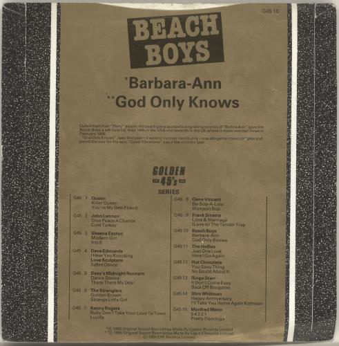 The Beach Boys Barbara-Ann 7" vinyl single (7 inch record / 45) UK BBO07BA695755
