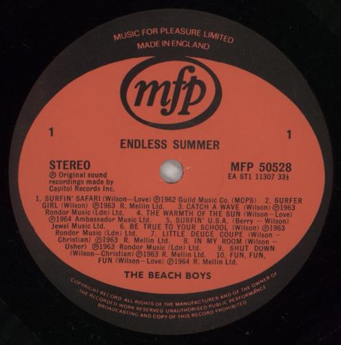 The Beach Boys Endless Summer vinyl LP album (LP record) UK BBOLPEN522068