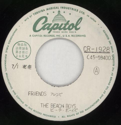 The Beach Boys Friends 7" vinyl single (7 inch record / 45) Japanese BBO07FR226411
