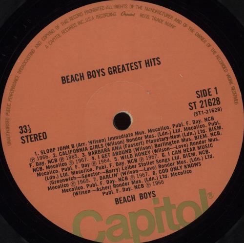 The Beach Boys Greatest Hits - 2nd - EX vinyl LP album (LP record) UK BBOLPGR211316