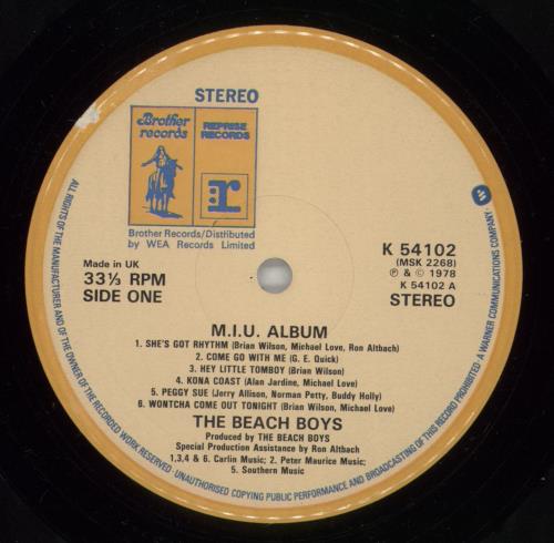 The Beach Boys M.I.U. Album vinyl LP album (LP record) UK BBOLPMI61583