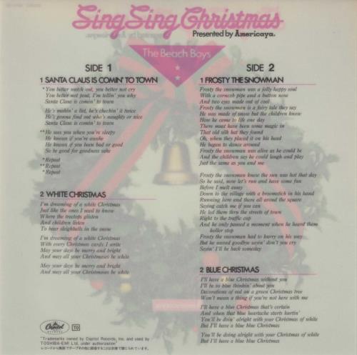 The Beach Boys Sing Sing Christmas 7" vinyl single (7 inch record / 45) Japanese BBO07SI681303