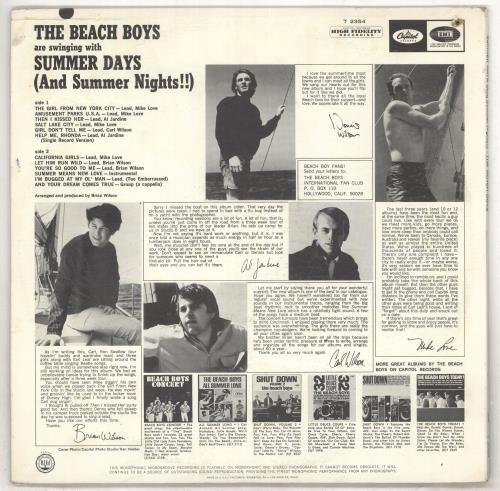 The Beach Boys Summer Days - 1st vinyl LP album (LP record) US BBOLPSU733663