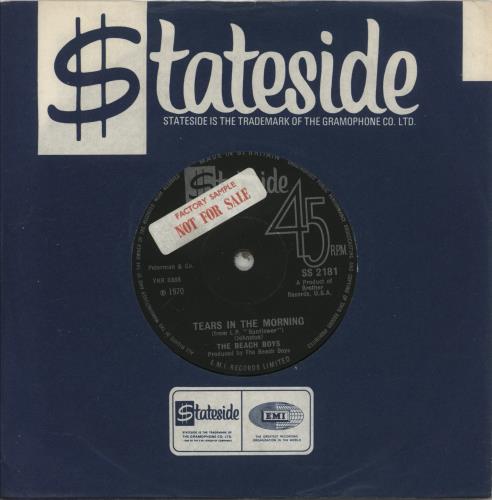 The Beach Boys Tears In The Morning - Factory Sample 7" vinyl single (7 inch record / 45) UK BBO07TE815382