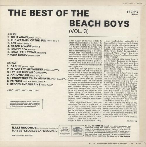 The Beach Boys The Best Of The Beach Boys Vol. 3 - 3rd vinyl LP album (LP record) UK BBOLPTH864784