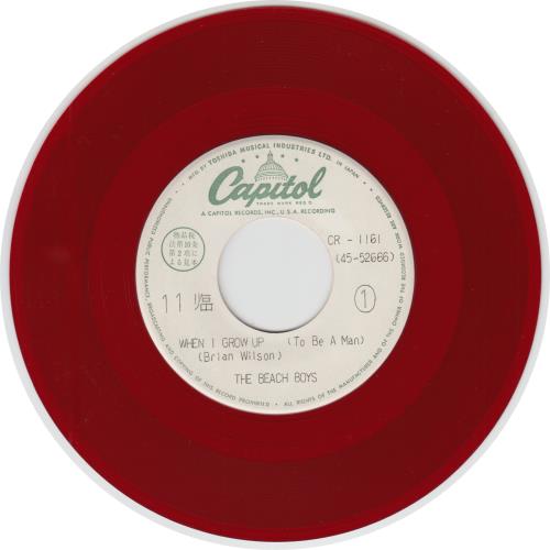 The Beach Boys When I Grow Up - Red Vinyl 7" vinyl single (7 inch record / 45) Japanese BBO07WH870801