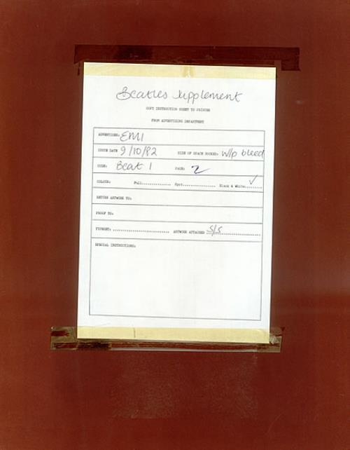 The Beatles ...It Was Twenty Years Ago - Music Week Ad artwork UK BTLARIT140214