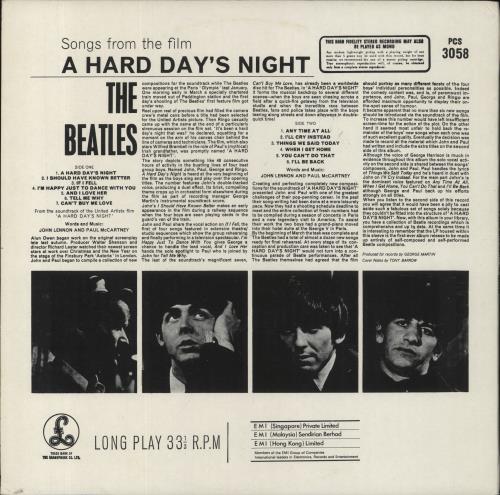 The Beatles A Hard Day's Night - 1 Box - EX vinyl LP album (LP record) Singapore BTLLPAH858760