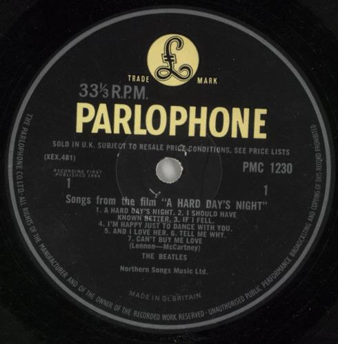The Beatles A Hard Day's Night - 1st - G&L - Unlaminated Sleeve vinyl LP album (LP record) UK BTLLPAH869223