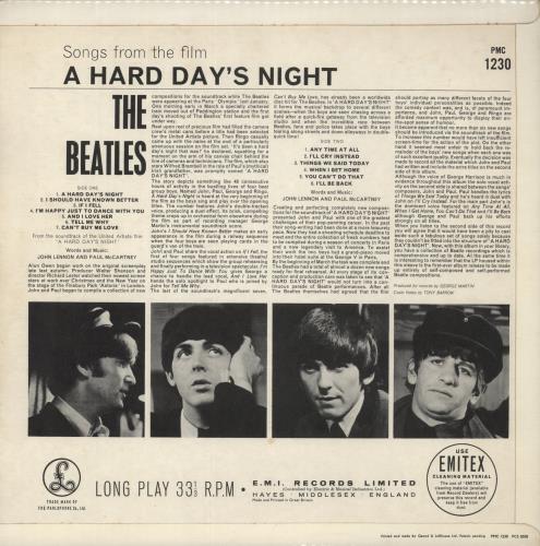 The Beatles A Hard Day's Night - 1st - G&L - Unlaminated Sleeve vinyl LP album (LP record) UK BTLLPAH869223