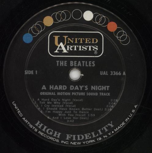 The Beatles A Hard Day's Night - 1st - VG vinyl LP album (LP record) US BTLLPAH265675