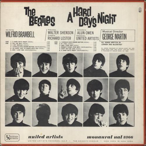 The Beatles A Hard Day's Night - 1st - VG vinyl LP album (LP record) US BTLLPAH265675