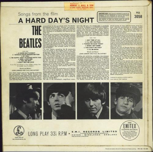 The Beatles A Hard Day's Night - 2nd - EX vinyl LP album (LP record) UK BTLLPAH772485