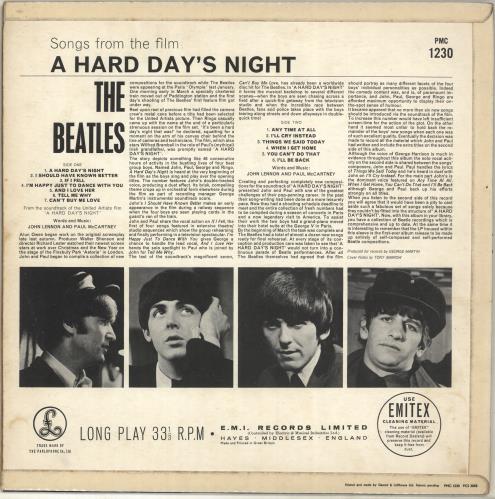 The Beatles A Hard Day's Night - 2nd - VG vinyl LP album (LP record) UK BTLLPAH574716