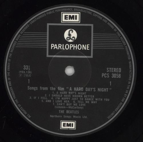 The Beatles A Hard Day's Night - All Rights - Shrink vinyl LP album (LP record) UK BTLLPAH863262
