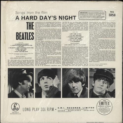 The Beatles A Hard Day's Night - All Rights - Shrink vinyl LP album (LP record) UK BTLLPAH863262