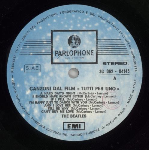 The Beatles A Hard Day's Night - Light Blue Label - EX vinyl LP album (LP record) Italian BTLLPAH875877