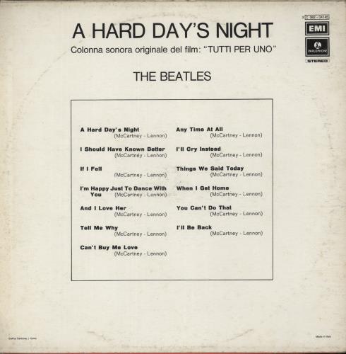 The Beatles A Hard Day's Night - Light Blue Label - EX vinyl LP album (LP record) Italian BTLLPAH875877
