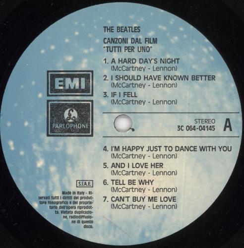 The Beatles A Hard Day's Night - Light Blue Label -VG vinyl LP album (LP record) Italian BTLLPAH732943