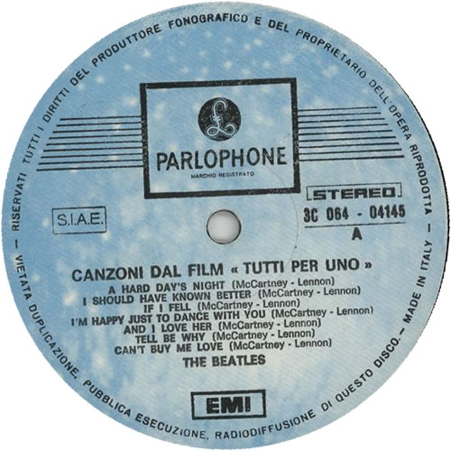 The Beatles A Hard Day's Night - Light Blue Label vinyl LP album (LP record) Italian BTLLPAH523812