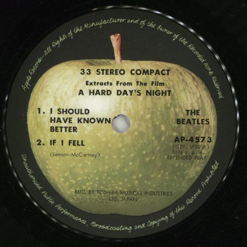 The Beatles A Hard Day's Night EP 7" vinyl single (7 inch record / 45) Japanese BTL07AH353262