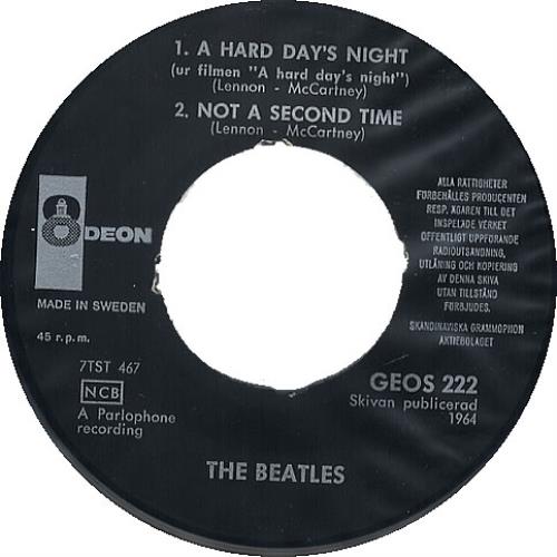 The Beatles A Hard Day's Night EP 7" vinyl single (7 inch record / 45) Swedish BTL07AH359253