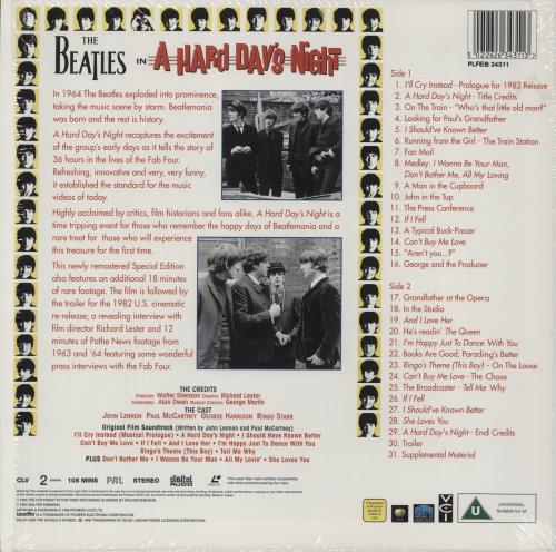The Beatles A Hard Day's Night laserdisc / lazerdisc Japanese BTLLZAH876671