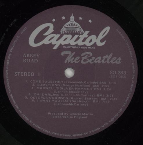 The Beatles Abbey Road vinyl LP album (LP record) Canadian BTLLPAB871831