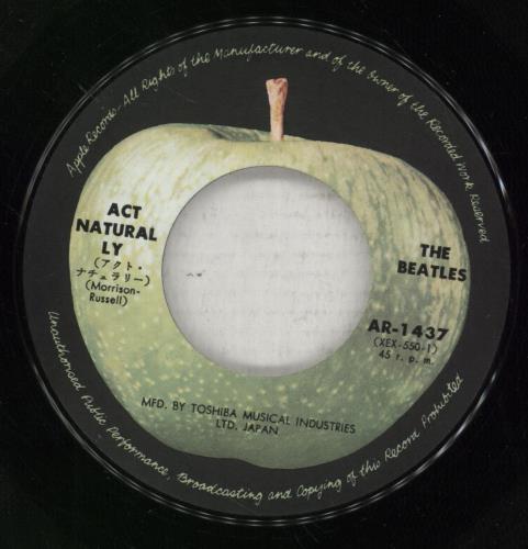 The Beatles Act Naturally - 8th 7" vinyl single (7 inch record / 45) Japanese BTL07AC183971