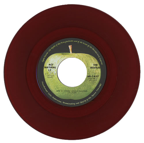 The Beatles Act Naturally - Red Vinyl 7" vinyl single (7 inch record / 45) Japanese BTL07AC136618