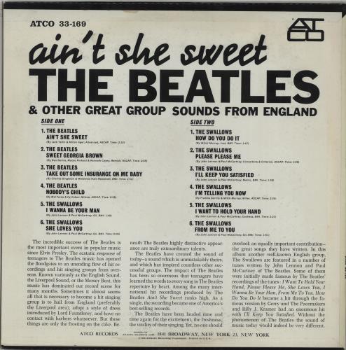 The Beatles Ain't She Sweet - EX vinyl LP album (LP record) US BTLLPAI306803