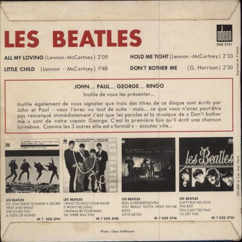 The Beatles All My Loving - 1st 7" vinyl single (7 inch record / 45) French BTL07AL74353
